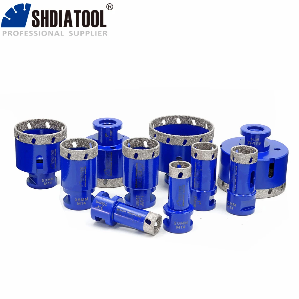 SHDIATOOL-broca de perforación de diamante con múltiples agujeros, dia20-68mm, abridor de sierra de agujero Dekton para azulejos de cerámica de mármol, broca de núcleo de corona de granito