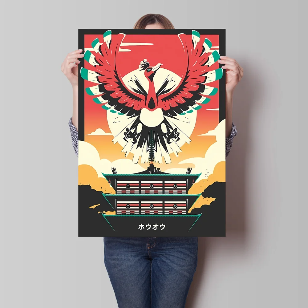 キャンバスプリントポケモンルギアアニメキャラクターポスター漫画の絵 HD 印刷色褪せないホーム子供の寝室の装飾ギフト