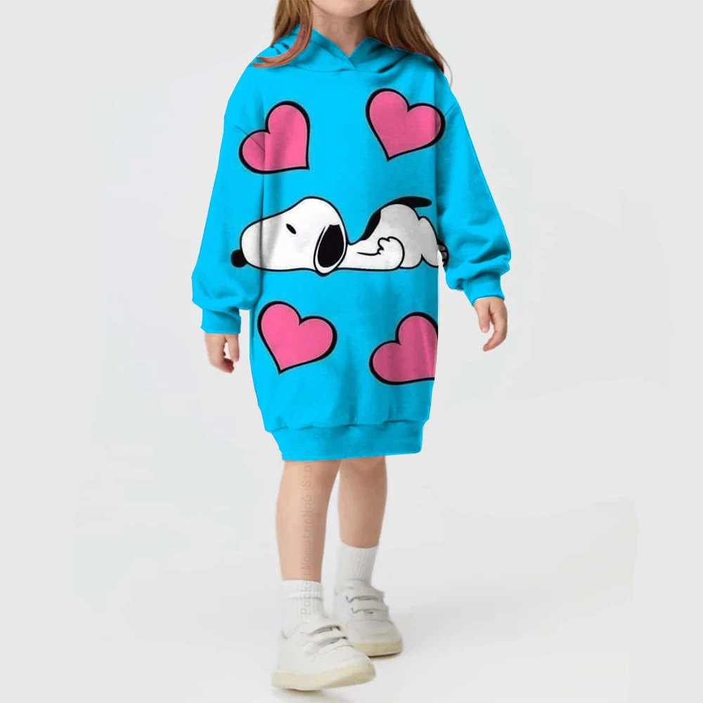 Children\'s Cartoon Splicing Disney Snoopy Printed Hoodies Autumn and Winter Girls Long Sleeves Cute Fashion Girls Hoodies