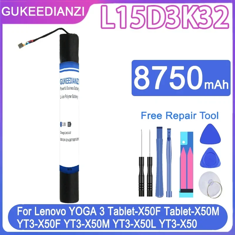 

Запасная батарея GUKEEDIANZI L15D3K32 L15C3K32 8750mAh Для Lenovo YOGA 3