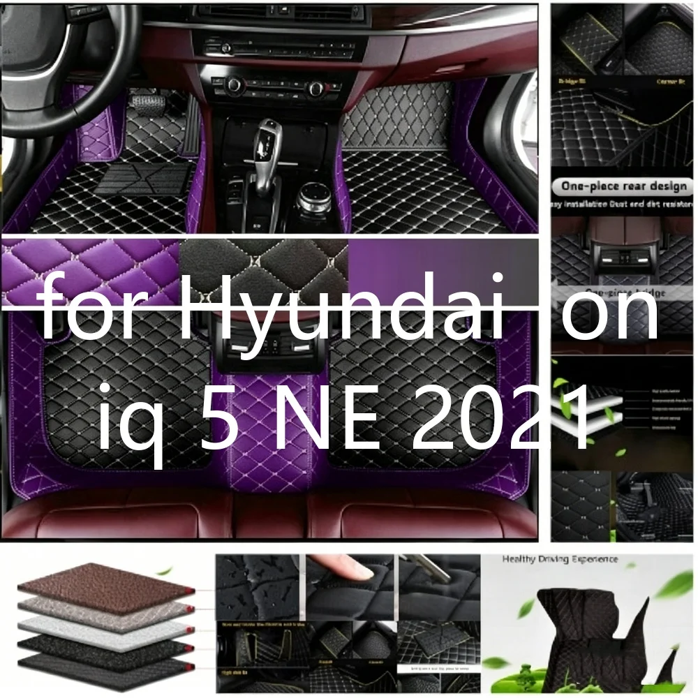 Tapis de sol de voiture de qualité supérieure pour Hyundai Ioniq 5 NE 2021-Présent, 5 places, en cuir PU, imperméables, antidérapants, protection toutes saisons, doublures de sol intérieures pour voiture 9170
