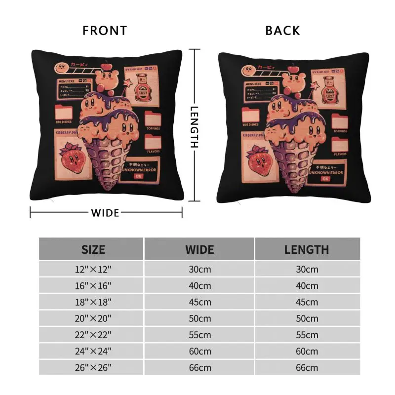 Custom Kirbys Game Anime Throw Pillow Covers Chair Cushion Cover Square Pillowcase - view 6