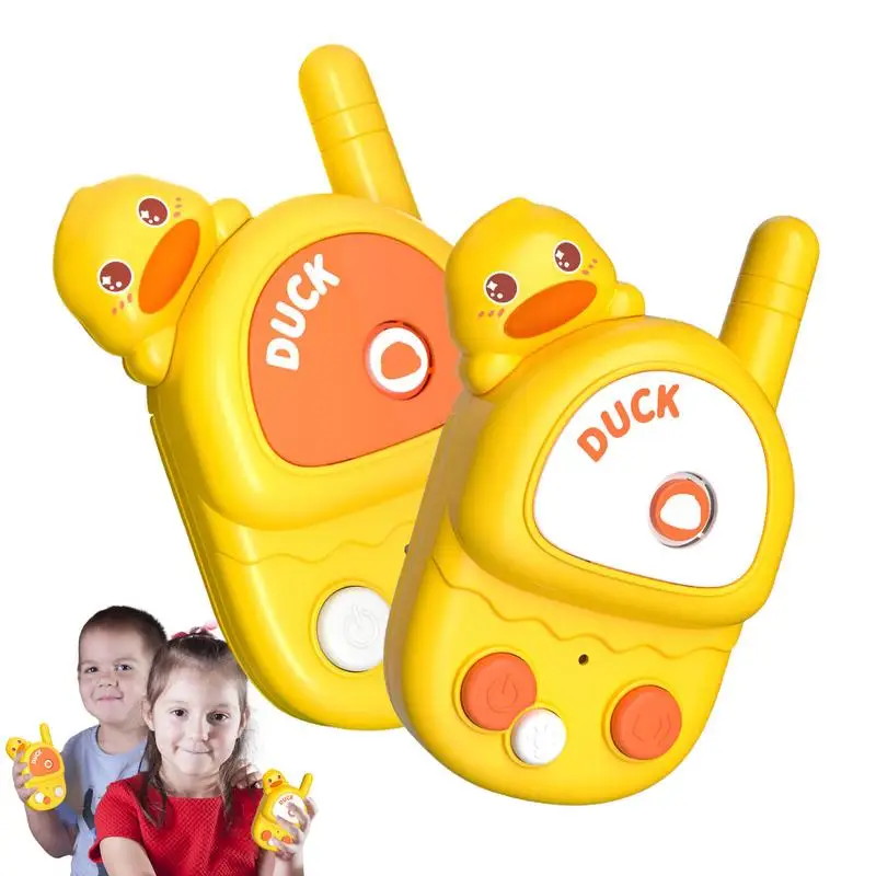 Kids Walkie Talkies 2pcs Cartoon Rechargeable Interphone For Kids Decorative Radio Toys Attractive Intercom With Clear Voice For