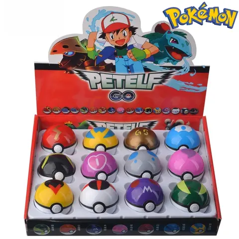 12Pcs/Set Pokemon PokeBall Figure Toys Anime Pikachu Blind Box PVC Figurine Action Collection Model Dolls Kids Birthday Gift
