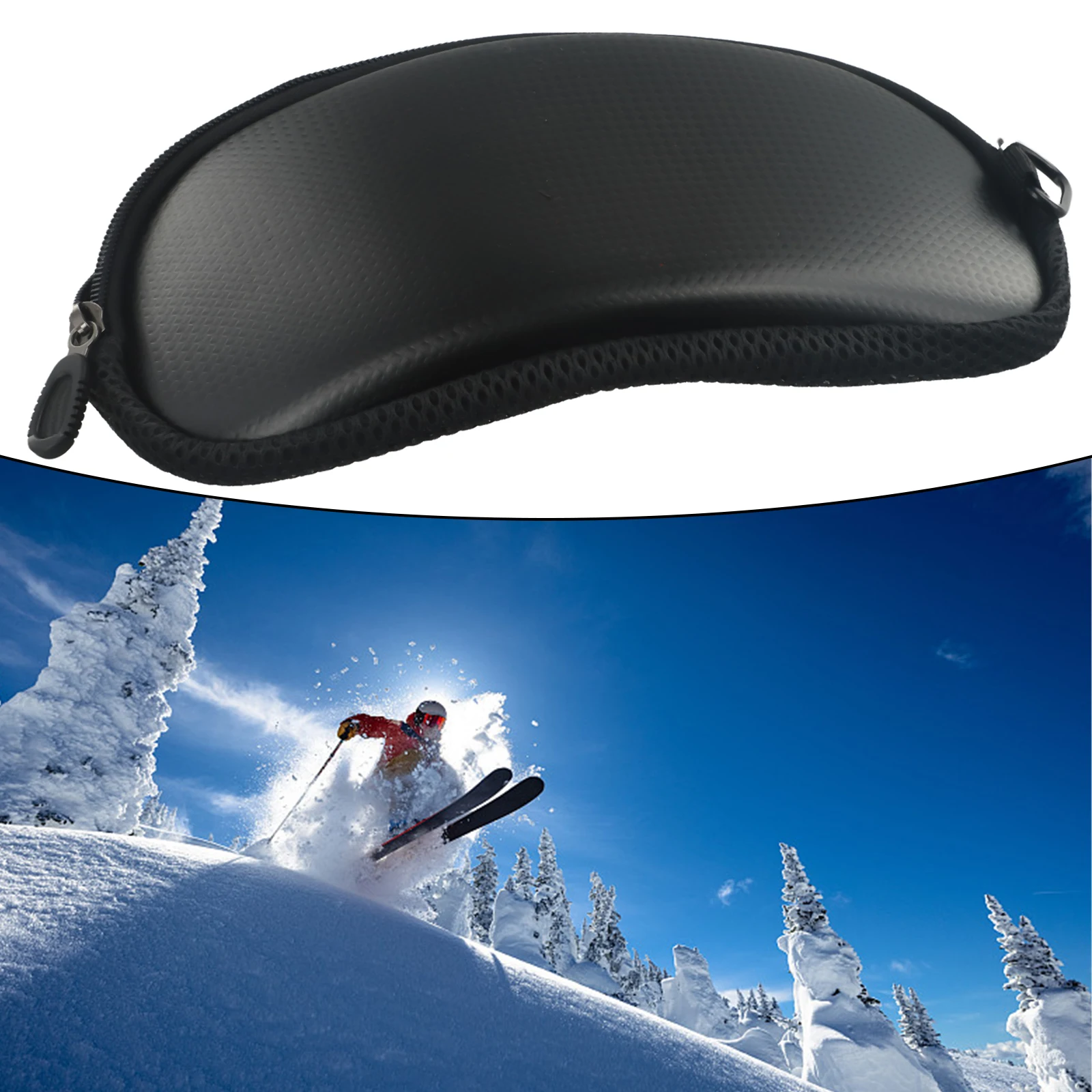 Reliable Useful Hot Sale Protable Glasse Case White 22*12.5cm 58g Goggle Hard Case Bag PU Protector Ski Skiing