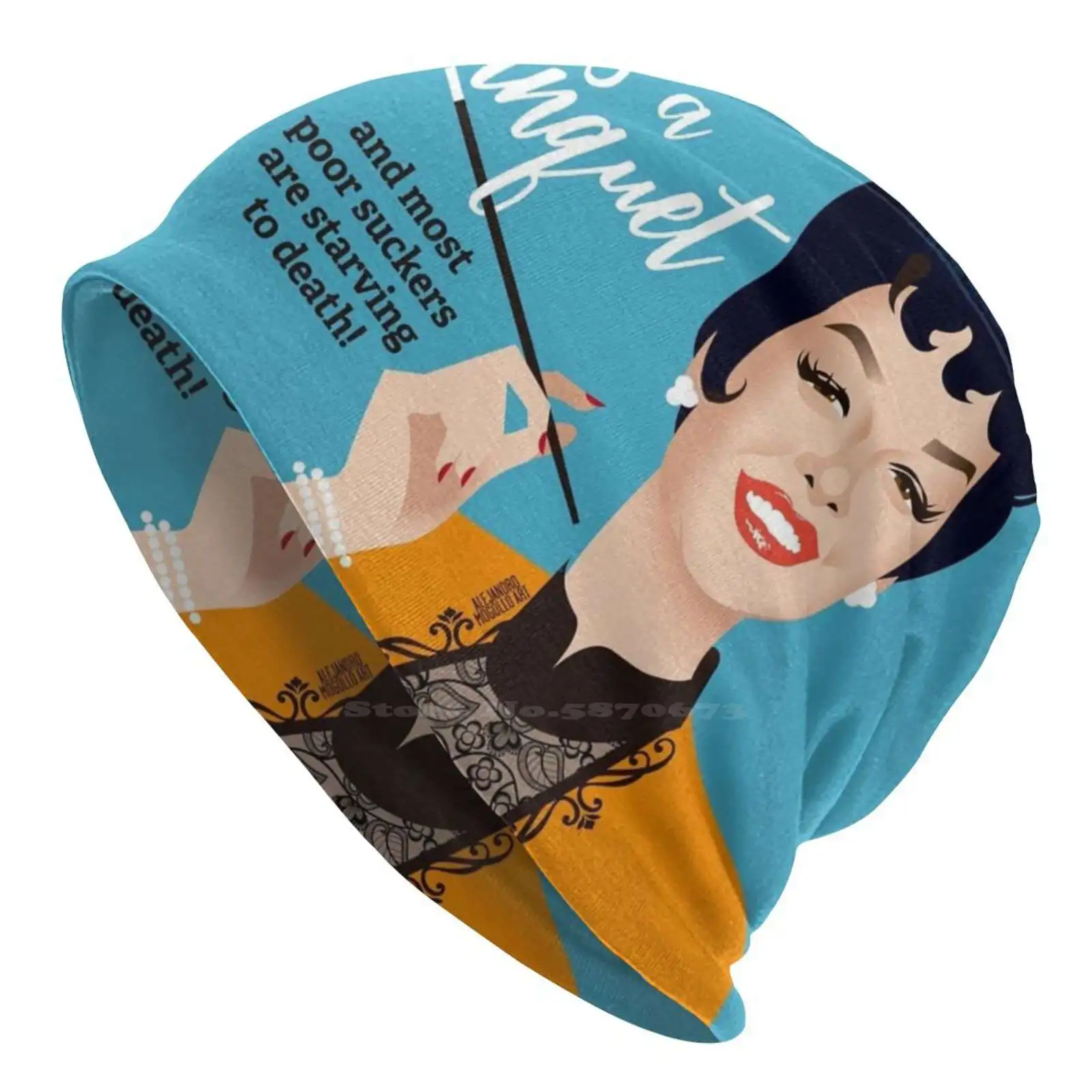 Banquet! Knitted Hat Warm Beanie Outdoor Caps Rosalind Russell Auntie Mame Life Is A Banquet Alejandromogolloart Alemogolloart