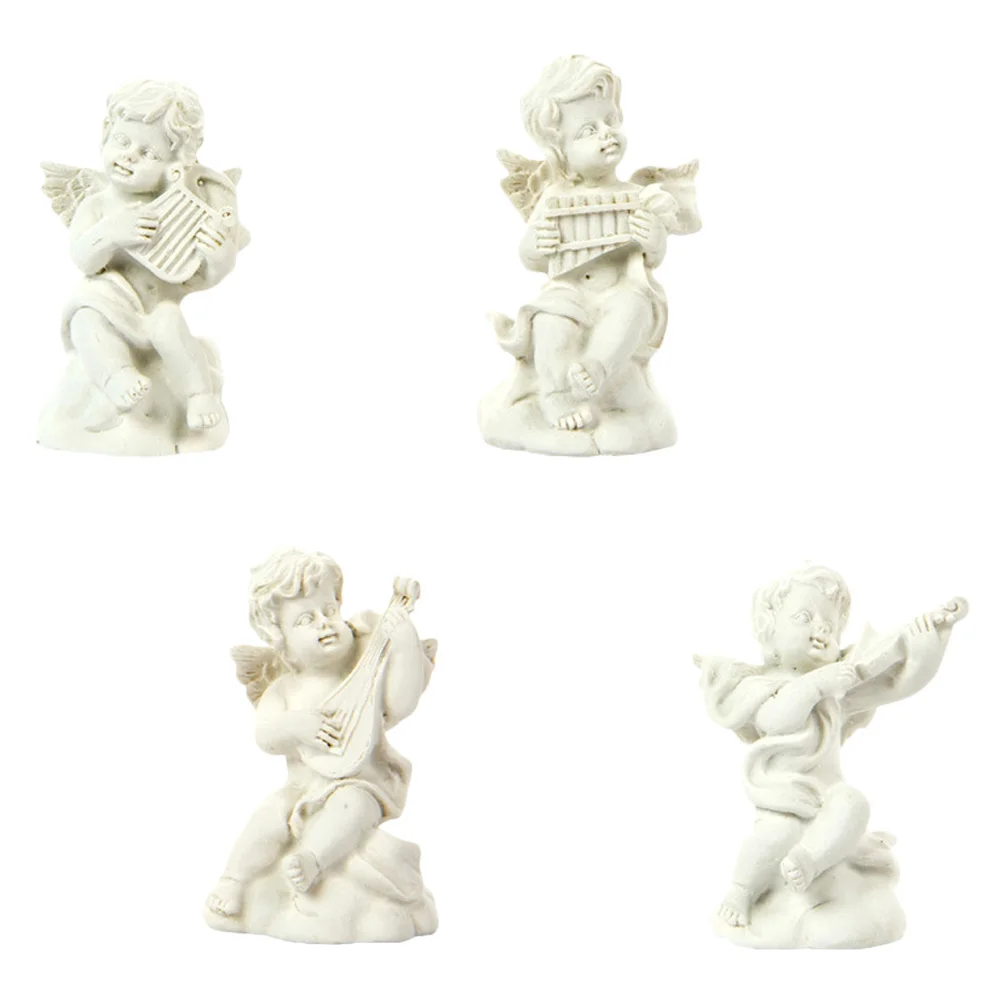 4 Pcs Cupid Sketch Avatar Cupids Models Mini Adornments Shape Resin Ornaments School Atelier Accessories White Office