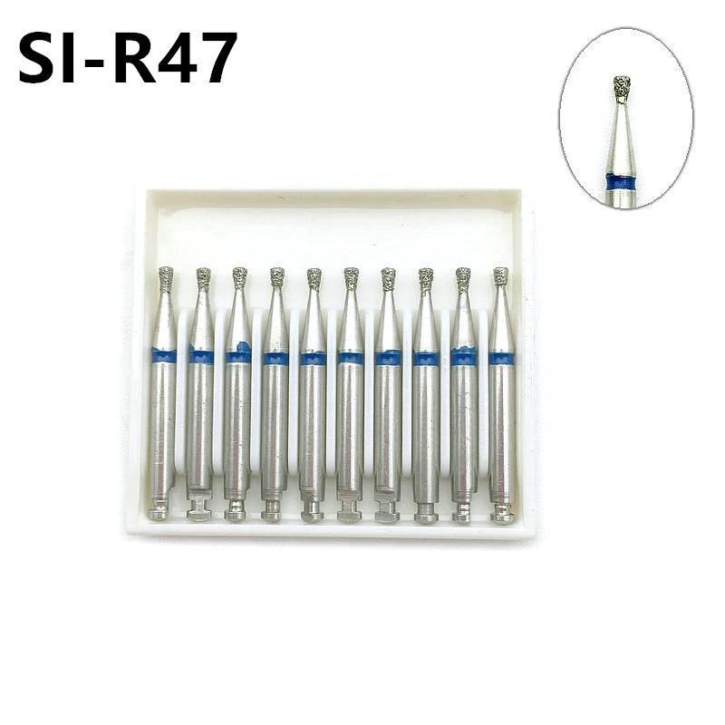 

10pcs/kit Dental Bur Low Speed Diamond Burs Drill For 2.35mm Shank Contra Angle Handpiece SI-R47