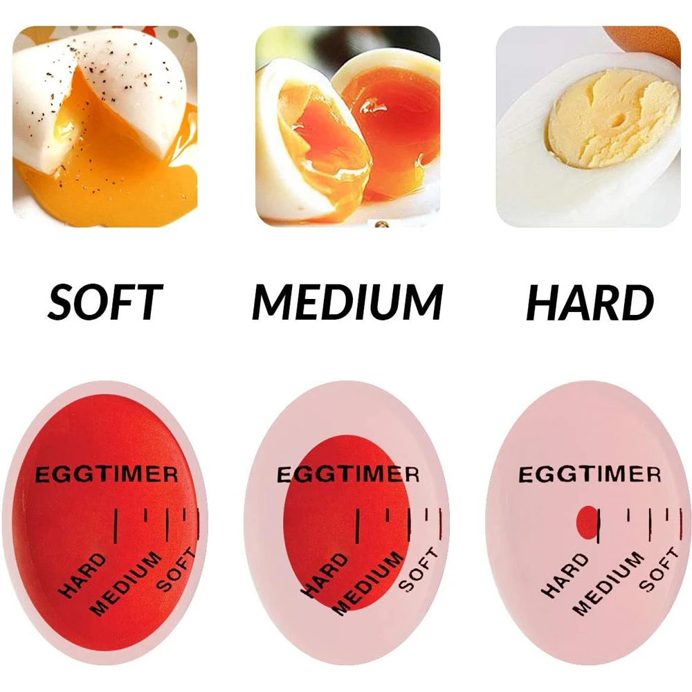 Egg Timer Color Changing Indicator Soft Medium and Hard Boiled Eggs Heat Sensitive Safe Durable Kitchen Aid Gift Home Use