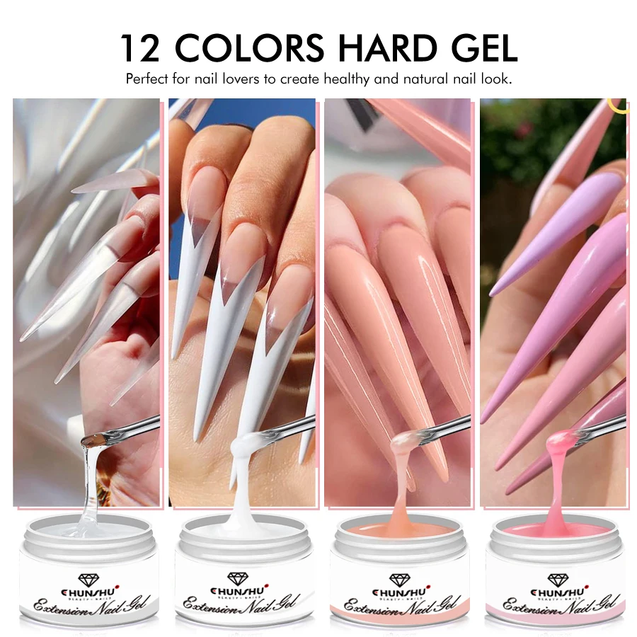 Gel duro 30ml para extensión de uñas, blanco lechoso, constructor autonivelante, refuerzo, camuflaje, manicura 3