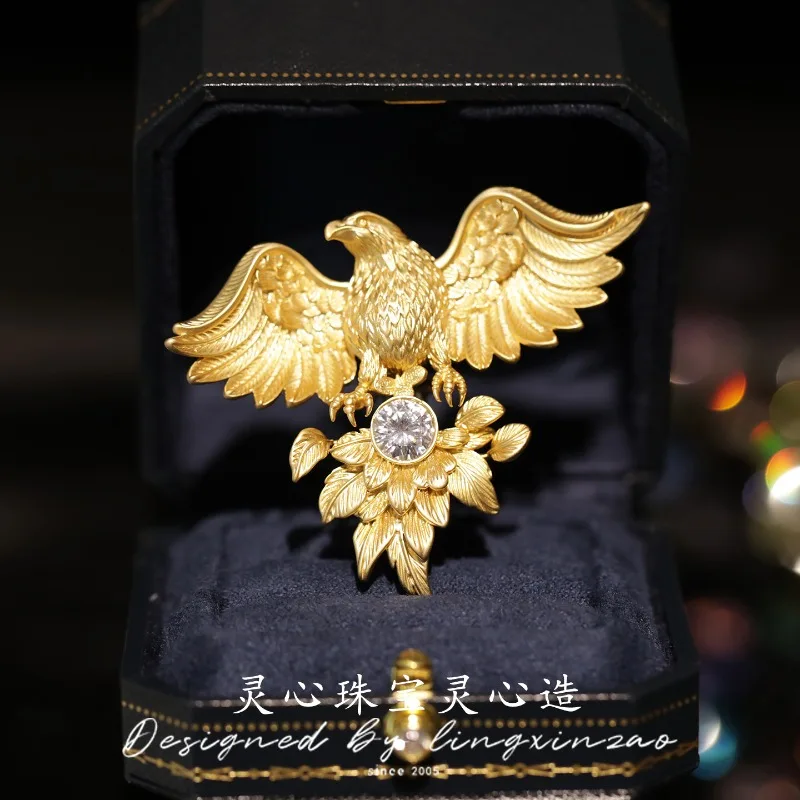 

HQ Luxury Vintage Eagle Brooches for Women Men Lapel Pins High-Quality Designer Brooch Suits Accessories Jewelry Gifts