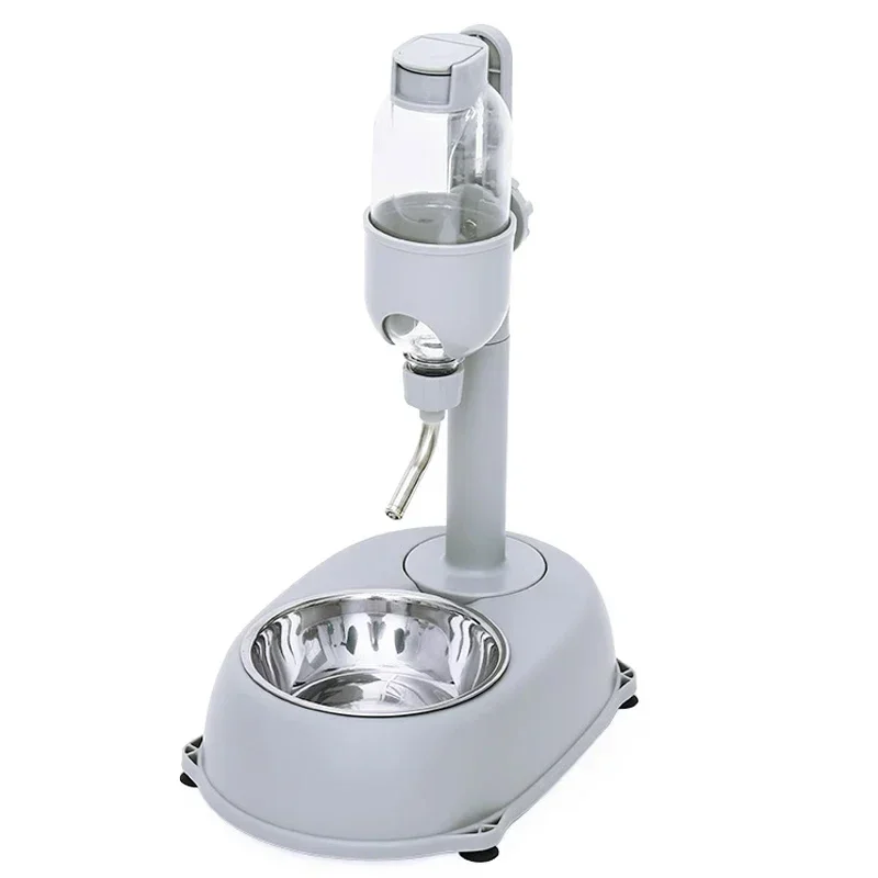 

New cat and dog water dispenser with standing rod and hanging bottle, non-wetting mouth with suction cups