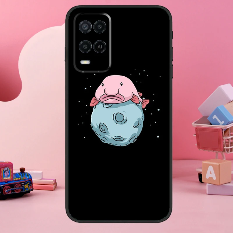 Cartoon Blobfish Case For OPPO A74 A94 A54 A17 A57 A77 A5 A9 A53 S A15 A16 A76 A96 A52 A72 A58 A78 A98 Coque