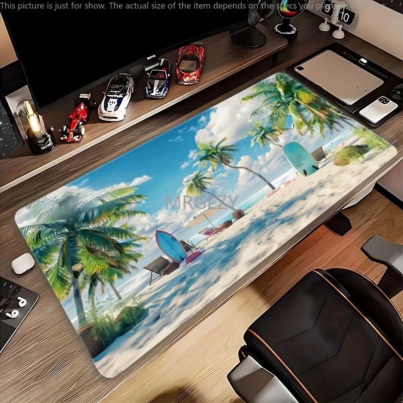 

Tropical Beach Scene Mouse Pad Large Rubber Anti-slip PC Desk Accessories Mousepad for Offices and Gamer Keyboard Mats Decor Mat