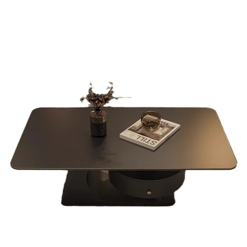 

Modern minimalist rock slab coffee table household living room small apartment Italian light luxury