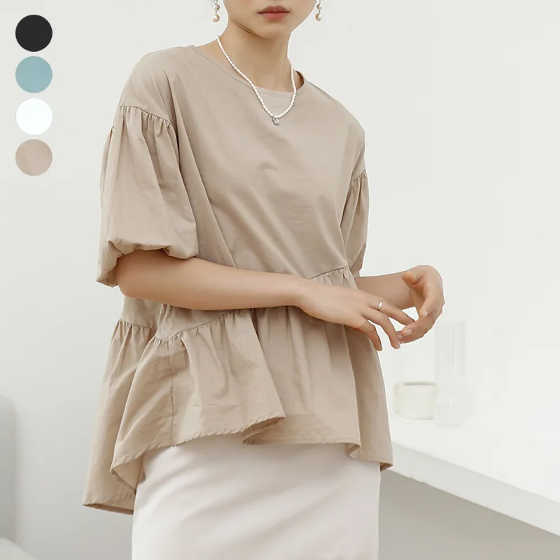 

Япония Rakuten, летняя хлопковая удобная рубашка для женщин, уникальный дизайн, нерегулярная блузка из чистого хлопка