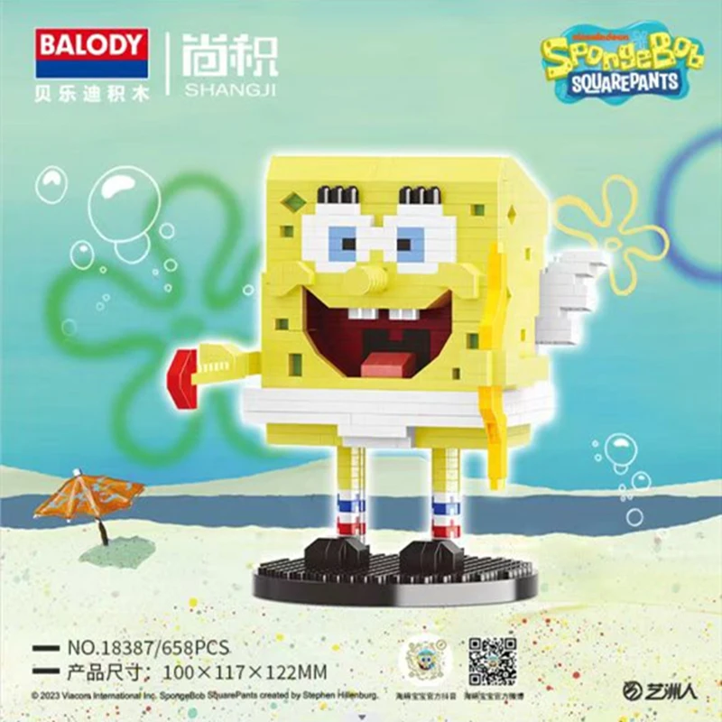 Anime SpongeBob SquarePants Micro particles Block City Patrick Star Squidward klocki dla dzieci zabawki urodziny prezenty