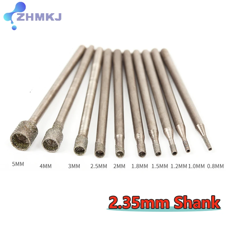 

Алмазное сверло с заусенцами, гравировка для стеклянной плитки, мрамора, 0,8-5 мм, электрический вращающийся инструмент, хвостовик 2,35 мм