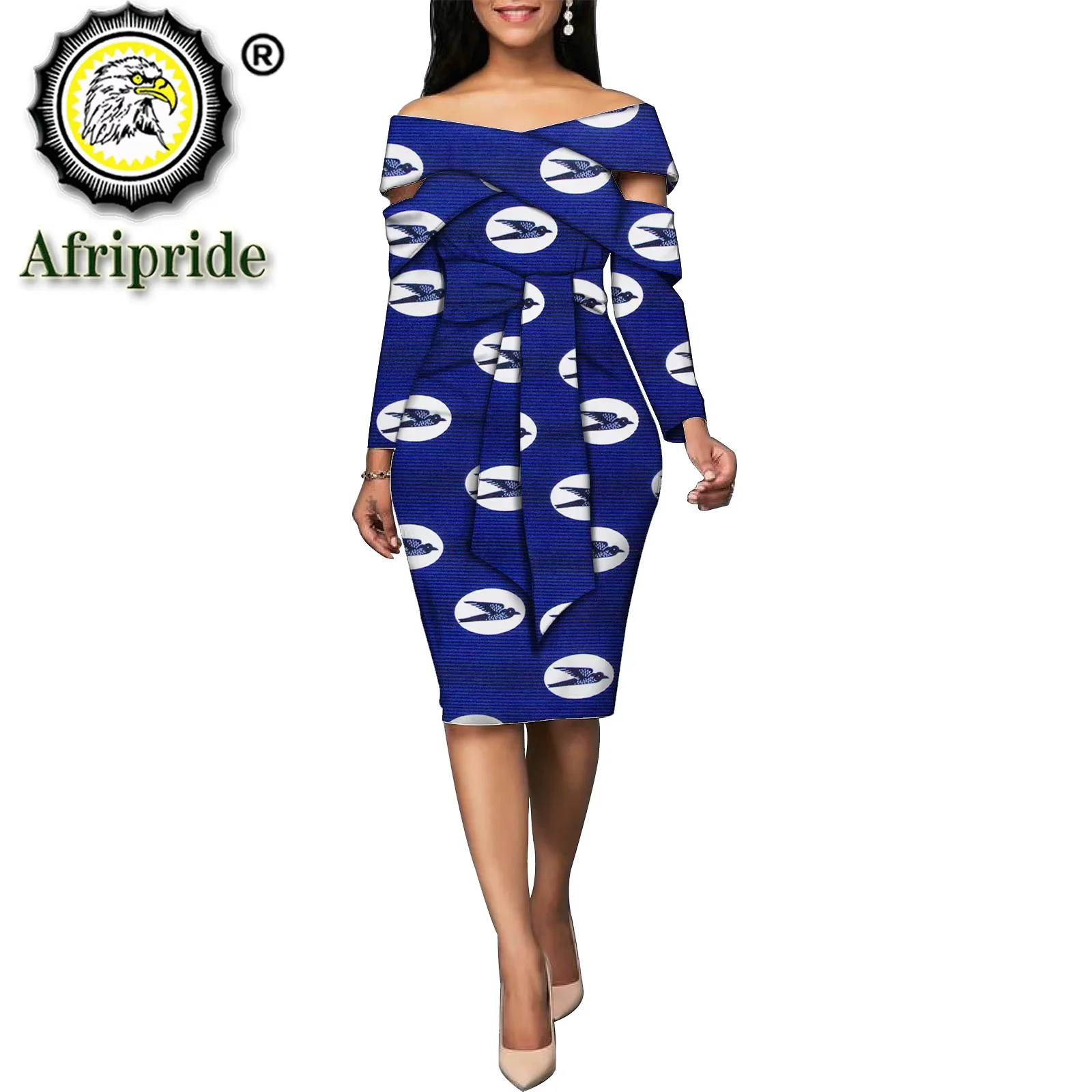 2026 African Print Dresses for Women Summer Dashiki Dress with Sashes Ankara Omighty Fabric Party Dress S1925061