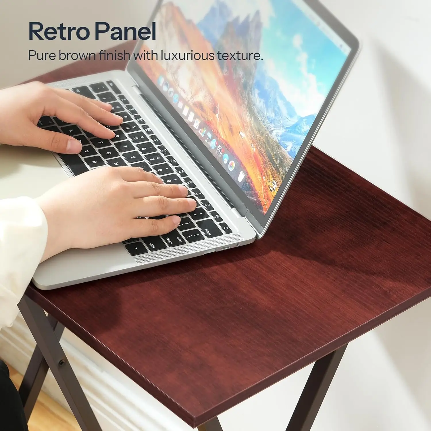 Industrial Snack Tables for Eating at Couch, Stable Metal Frame, Easy Assembly, Space Saving