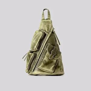 Annmouler-Mokings designed for women, soft leather washed, sling bag, vintage multi-punk, small bag 8 Main Sales Punk Backpack - №4