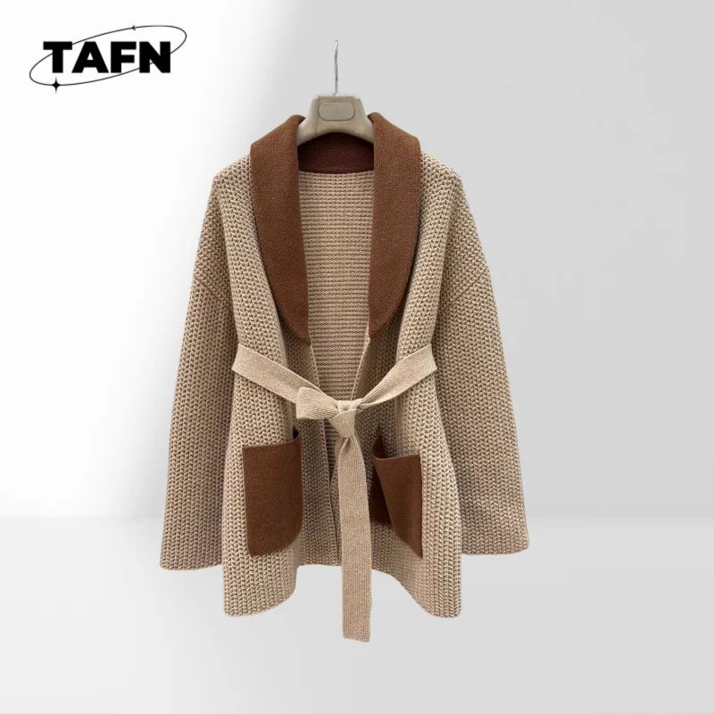 Cárdigan de cachemira retro 2025 para mujer: diseño elegante para comodidad informal Estilo vintage y calidez acogedora para uso diario AG3101