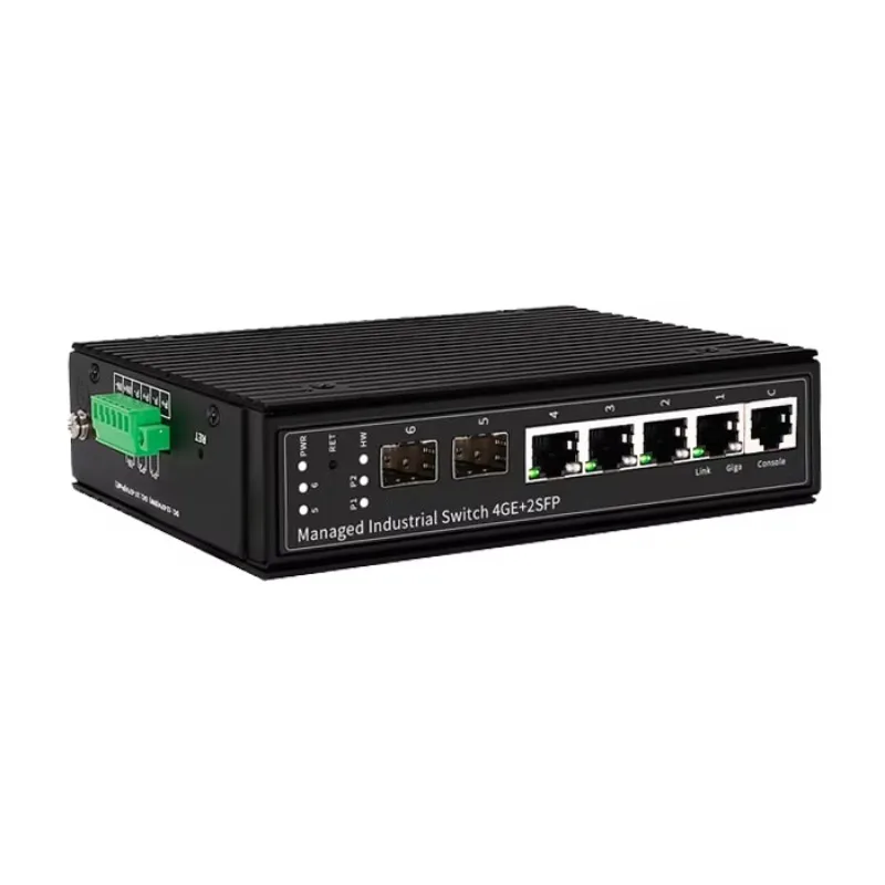 Industrial DIN-Rail Full Gigabit 4 Port L2+ Managed PoE Switch With 2 SFP Fiber Slot