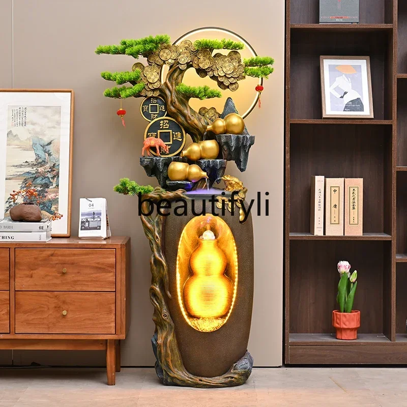 60.Alpine flowing water ornament rockery waterscape Fulu gourd living room decoration flowing water ornament