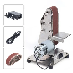 Mini Electric Abrasive Belt Machine With Power Supply DIY Polishing Machine Grinding Machine Fixed Angle Sharpening Machine