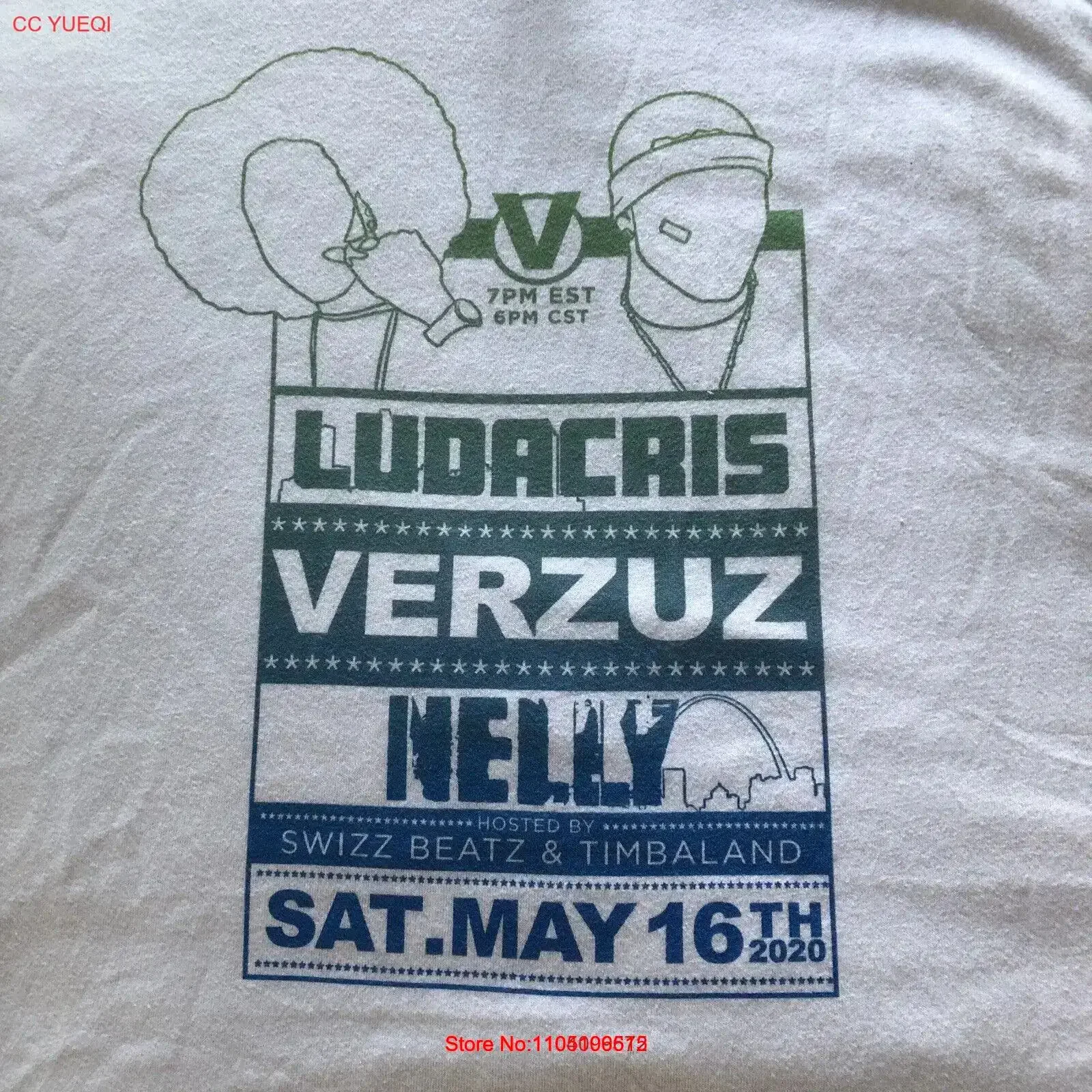 Ludacris Verzuz Nelly T Shirt RARE Swiss Beatz Timbaland XL ExtraLarge NEW vintage Washed Stretched Breathable Casual Slightly