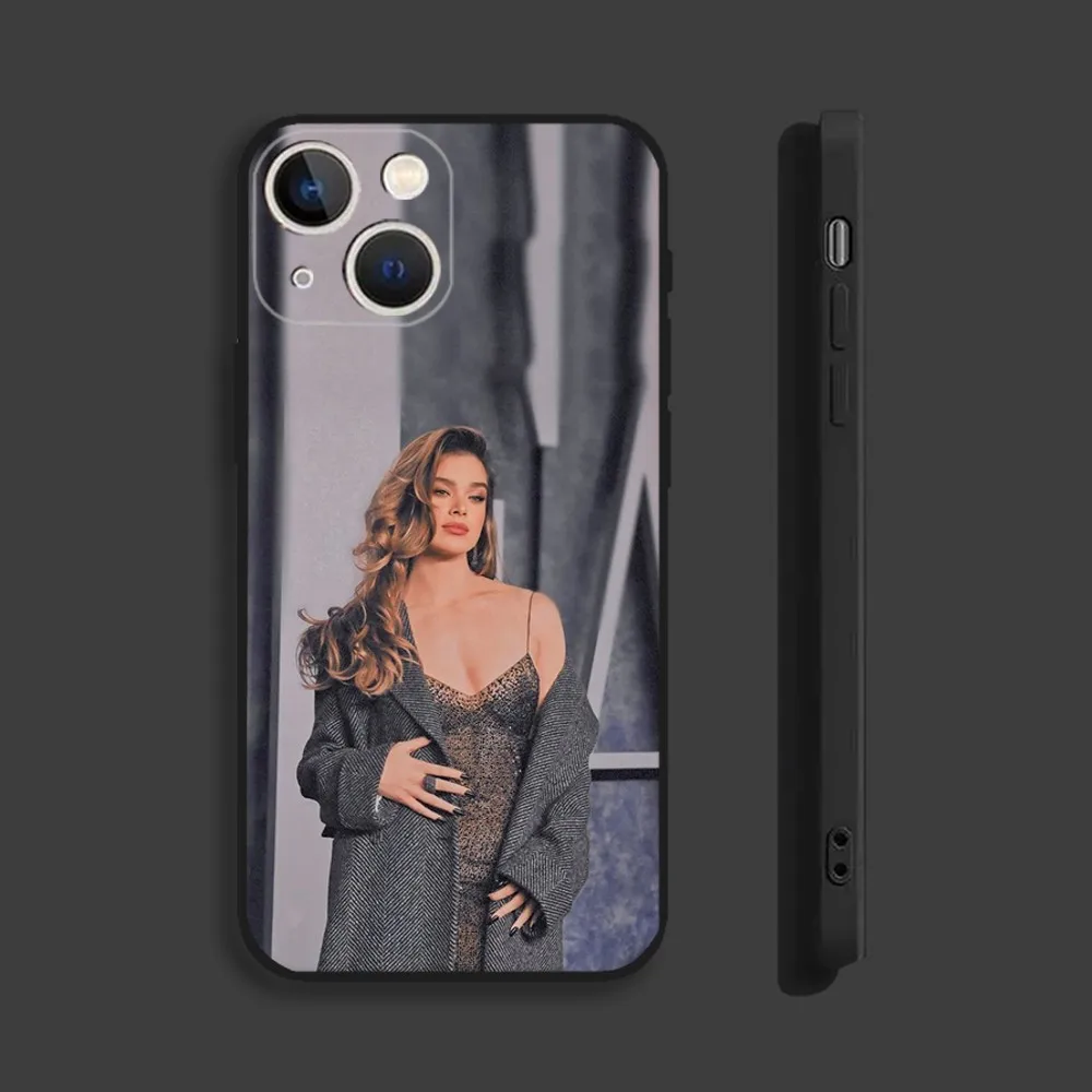 Custodia per telefono Hailee Steinfeld per iPhone15,14,13,12,11,Pro,Max,Plus,Mini,X,XS,XR,8,7,6,S,Plus,SE custodia morbida nera