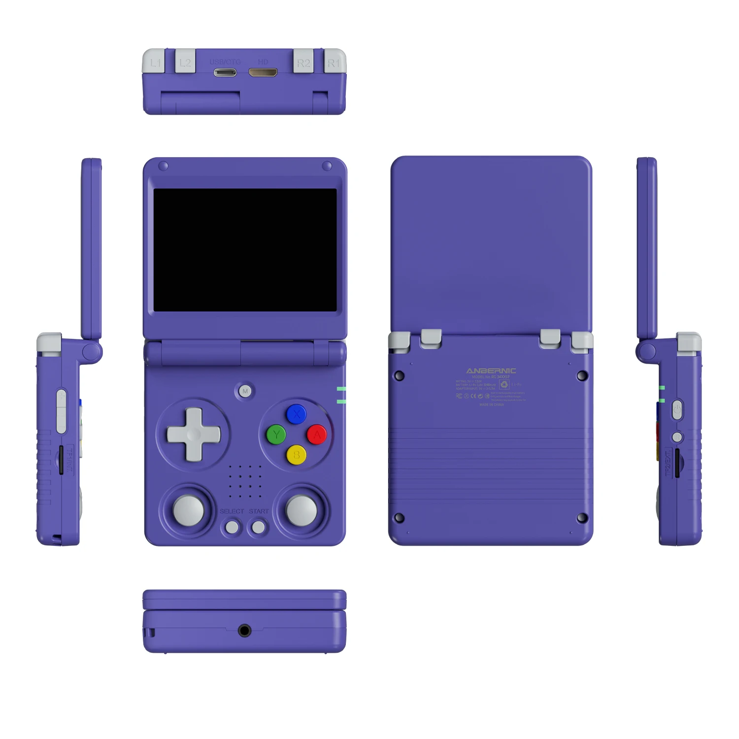 Anbernic RG34XXSP Flip Retro Handheld Game Console 3.4'' IPS  720*480 Screen Linux 64-bit 3300mAh Portable Games Player Supports Wifi Bluetooth HDMI connection to TV Streaming RG 34XXSP view 8
