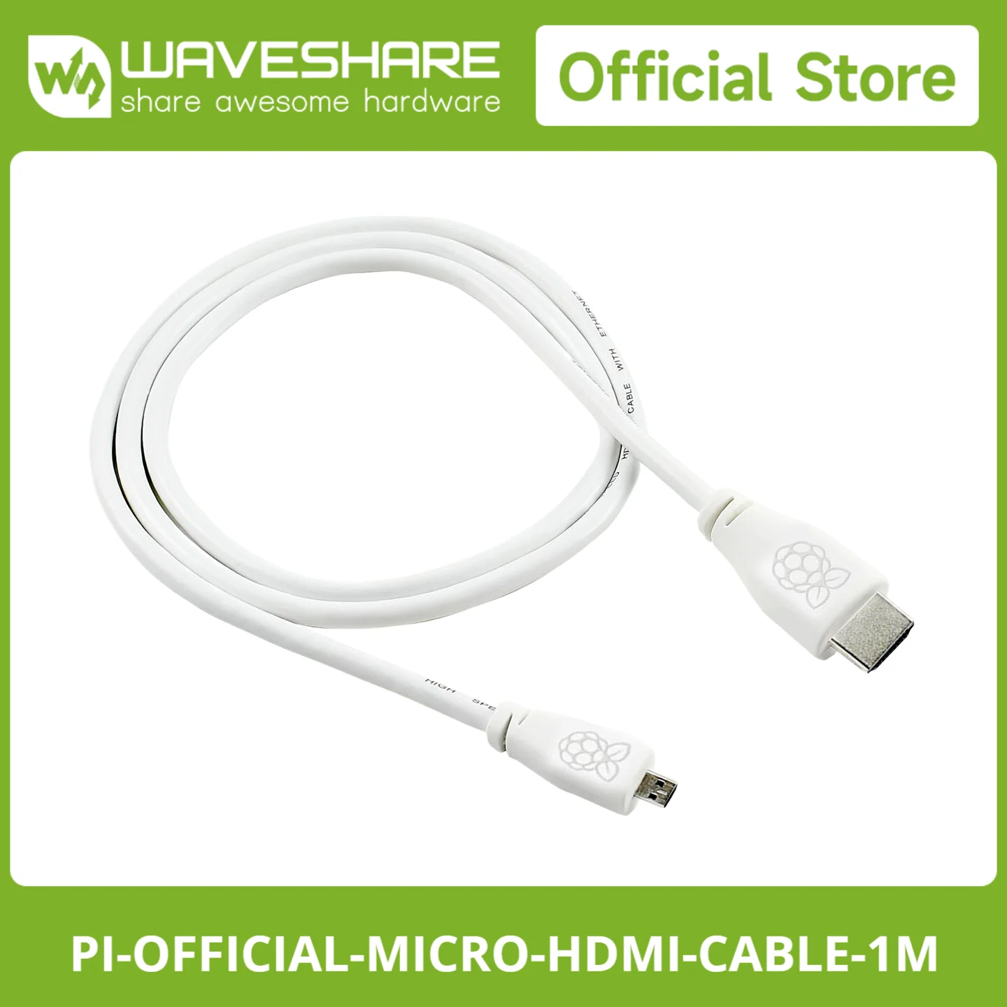 공식 라즈베리 파이 마이크로 HDMI to 표준 HDMI 케이블, 마이크로 HDMI to HDMI 어댑터, 라즈베리 파이 4 컴퓨터용