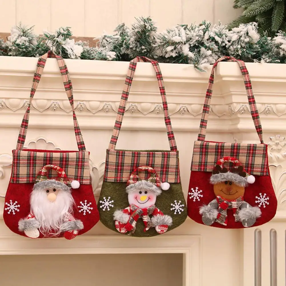 

Christmas Candy Bag Cartoon Santa Gift Bags Festive Handbag Christmas Stocking Stuffer Bag Christmas Decorations 2023 Natal