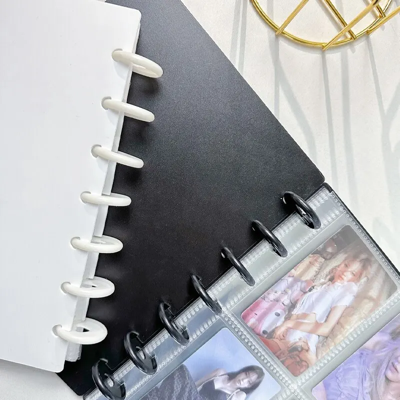 1 Mushroom Hole Card Collection Book Solid Colour Insert Loose-leaf Album 3 Inch Four-panel Photo Postcard Storage and Sorting