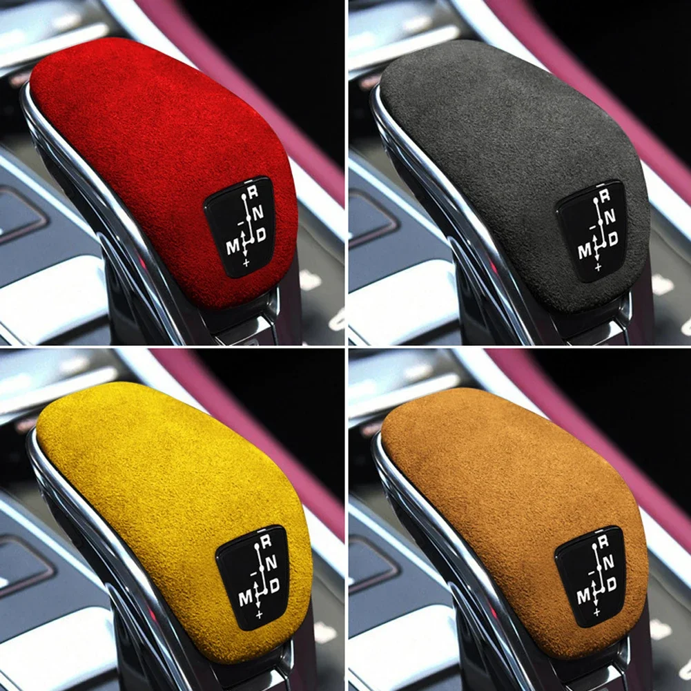 Suede Car Head Gear Shift Panel Knob Cover Trim Frame Protector Decoration Sticker For Cayenne Panamera 971 Interior Accessories