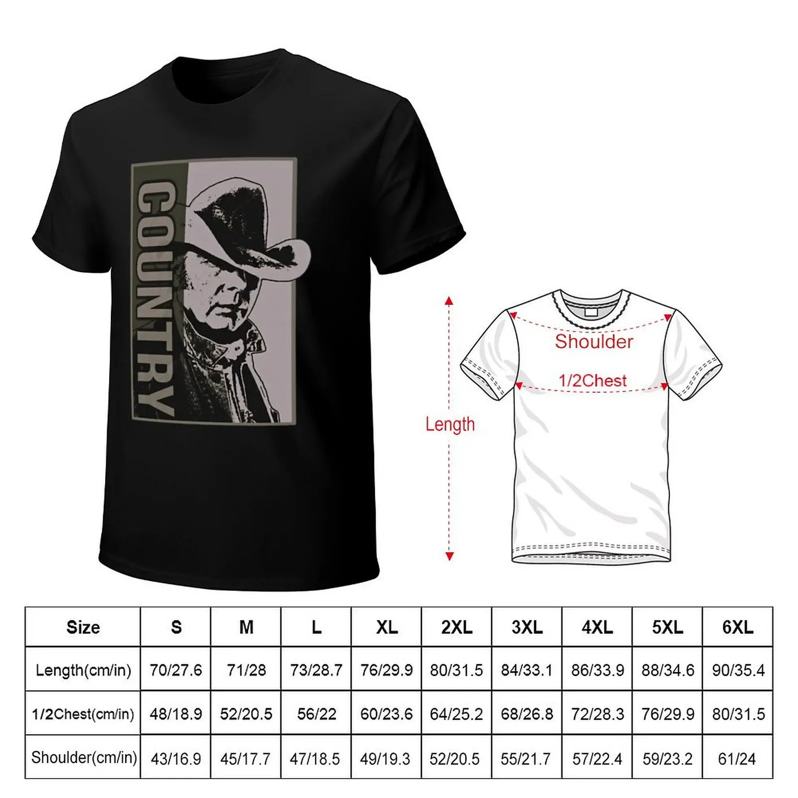 Dwight music Yoakama - Country T-shirt blacks vintage Short sleeve tee tees mens graphic t-shirts pack