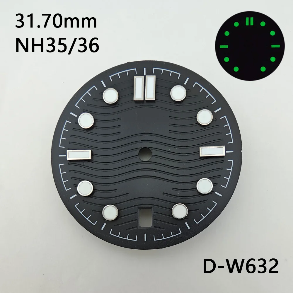 31.7mm Dial NH35 Dial NH36 Dial With 6 o\'Clock Date Window Sea Master Watch Dial Support For Custom Logo