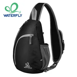 WATERFLY Crossbody Sling Bag Small Water Resistant Backpack Lightweight Shoulder Chest Bags Pack For Men Women Hiking Travel