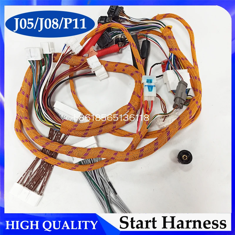 J05 J08 P11C Engine Start Testing Cable Excavator Computer Board Engin Start Harness for Hino Kobelco SK460-8 SK480-8 SK495D-8