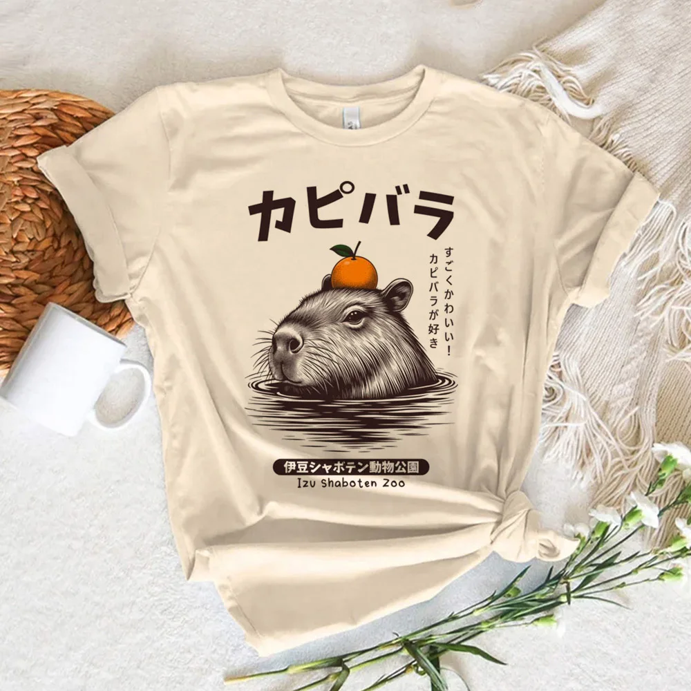 

Capybara Tee women anime designer t-shirts female streetwear 2000s harajuku clothing