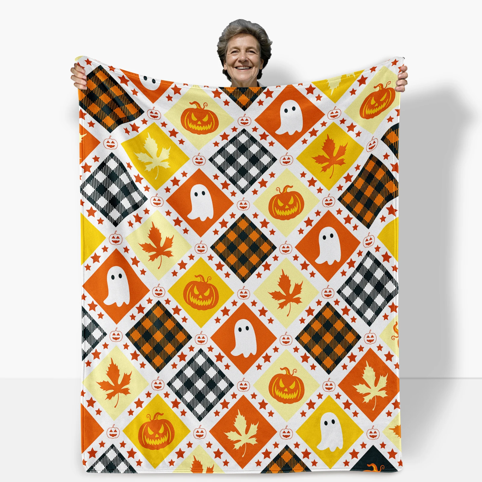 

Cozy flannel blanket for children featuring Halloween elements adding festive cheer and comfort during the season