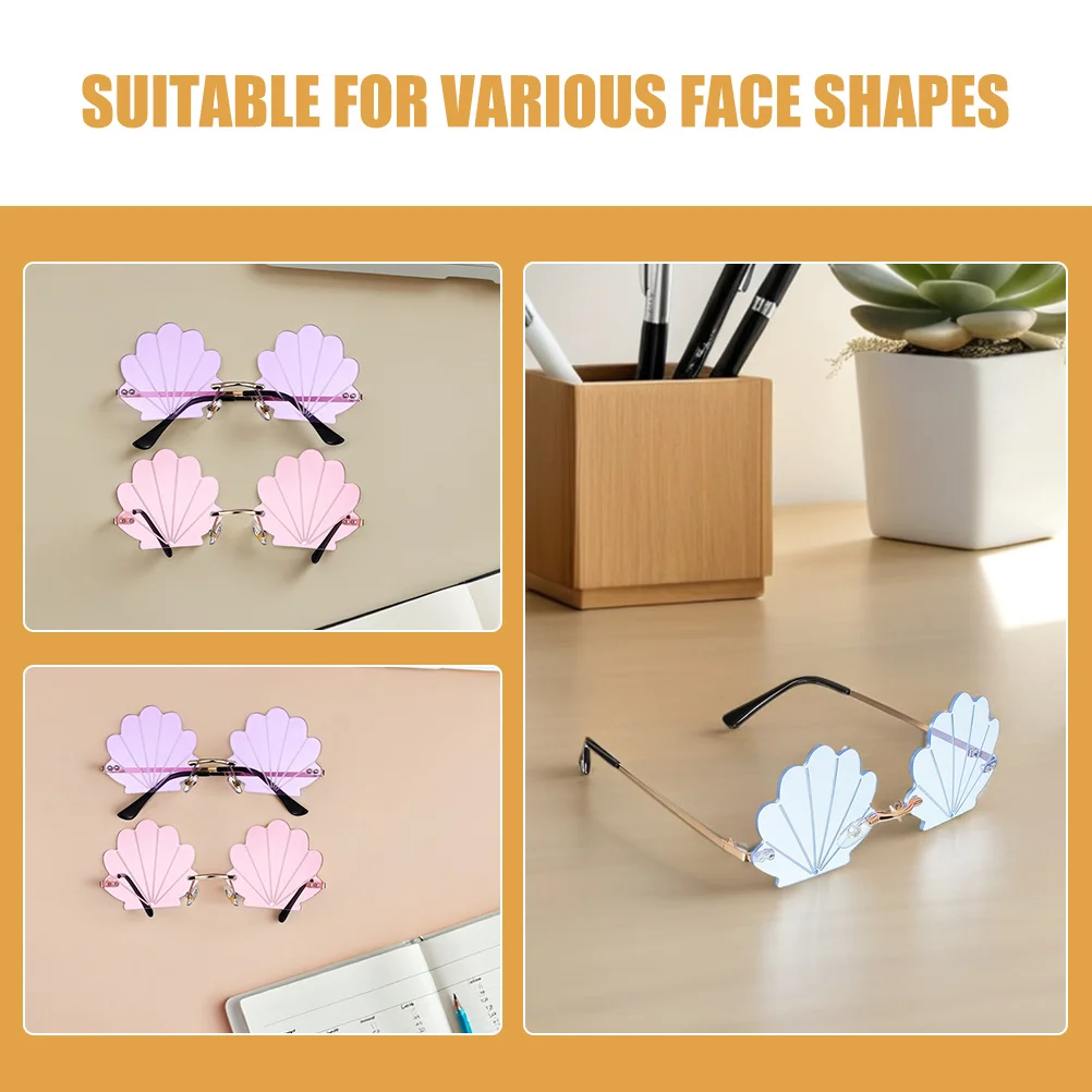 3 قطع مضحك بدون شفة صدف النظارات الشمسية الصيف شاطئ حزب نظارات كابينة تصوير الدعائم الجدة الأشعة فوق البنفسجية حماية النظارات البلاستيكية ل