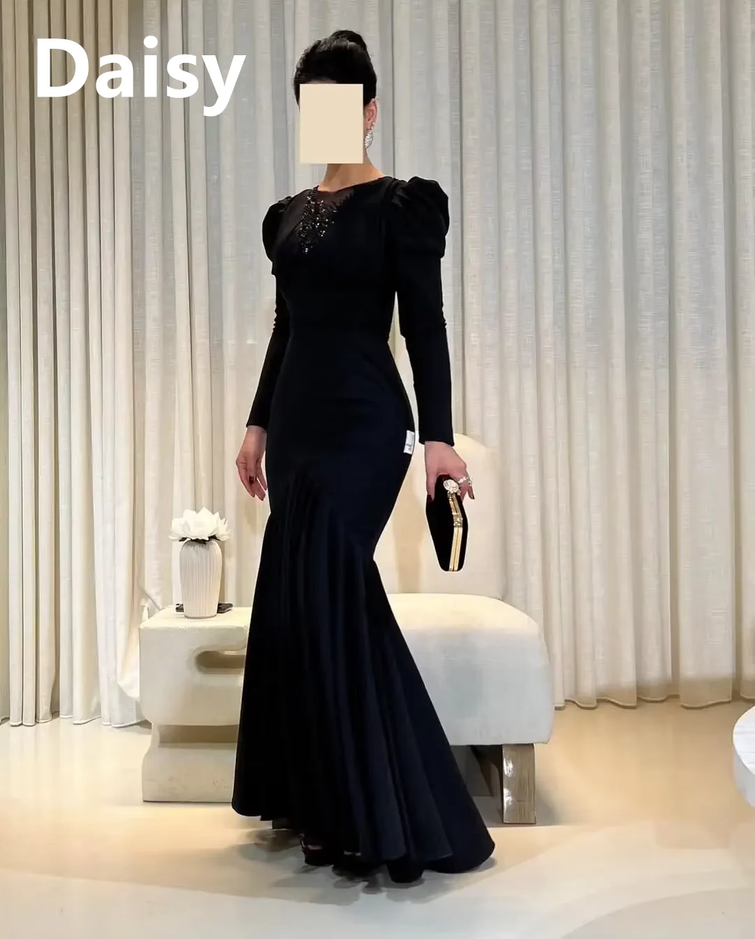 

Prom Dresses Long Sleeves Wedding Derss O-Neck Beadings Floor Length Evening Dresses Gala Party Dress Saudi Customized Mermaid