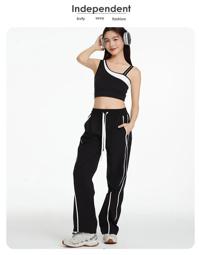 Sport-Hose für Damen, Sommer, kühl, winddicht, Outdoor-Bergsteigerhose, locker geschnitten, lässige Weitbein-Hose, schnelltrocknend, Sonnenschutz-Hose – Detail 5