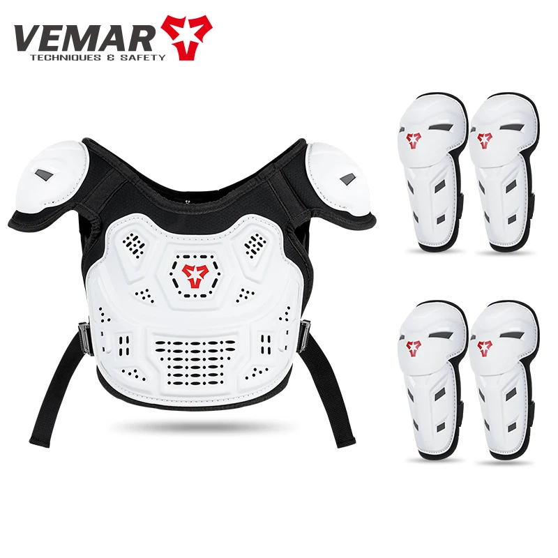Kinderen Motorrijden Body Armor/Elleboog Kniebeschermer Kinderen Motocross Rugvest Borst Off-Road Moto Fietsen Beschermende uitrusting