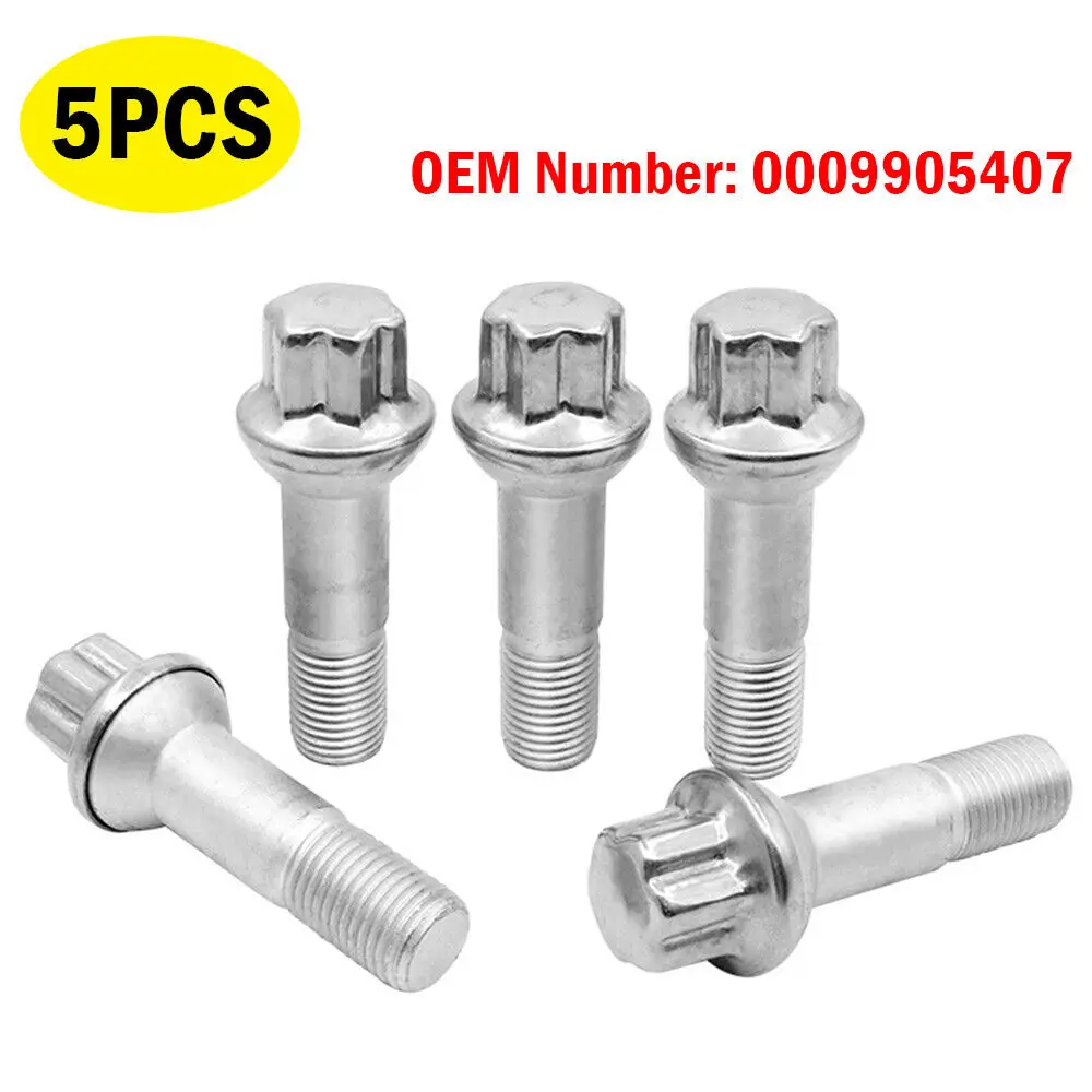 0009905407 For Mercedes Benz W164 W166 X204 X166 W221 W222 V222 X222 W251 C216 C217 C292 5Pcs Wheel Lug Bolts Nuts Car Parts