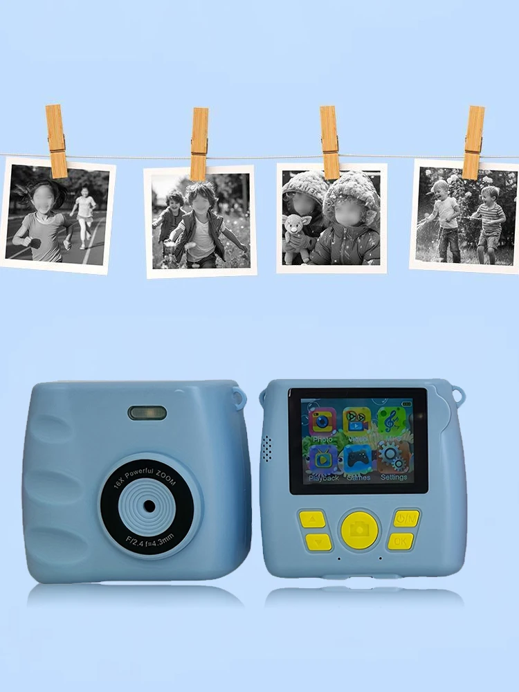 1pc Portable Toy Instant Print 2.4 Inch Screen Digital Camera for Kids, Kids Camera Instant Print, Christmas Birthday Gifts