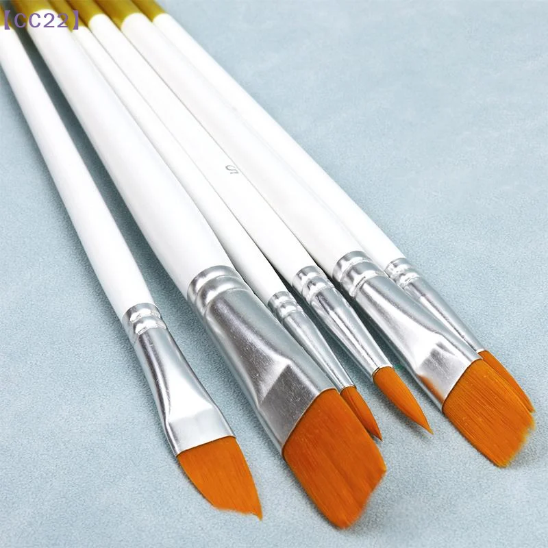 6 Pcs Artist Nylon Paint Brushes Set Artist Paintbrushes For Acrylic Oil Watercolor Acrylic Painting For Body Face Rock Canvas