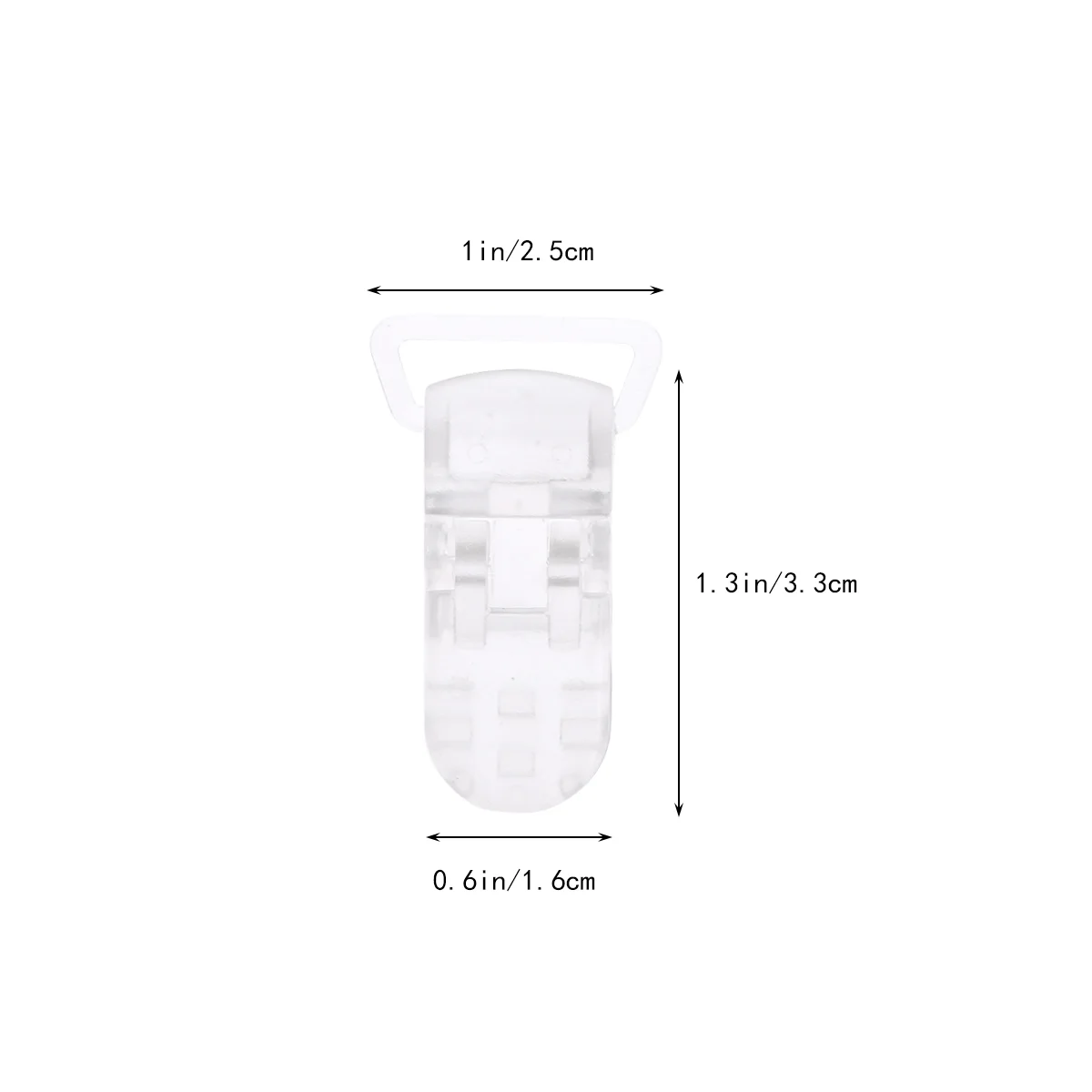 Attache-sucette en plastique transparent en forme de T pour bébé, 25 pièces, clips de sucette, badge, clips exécutifs, sangles transparentes,